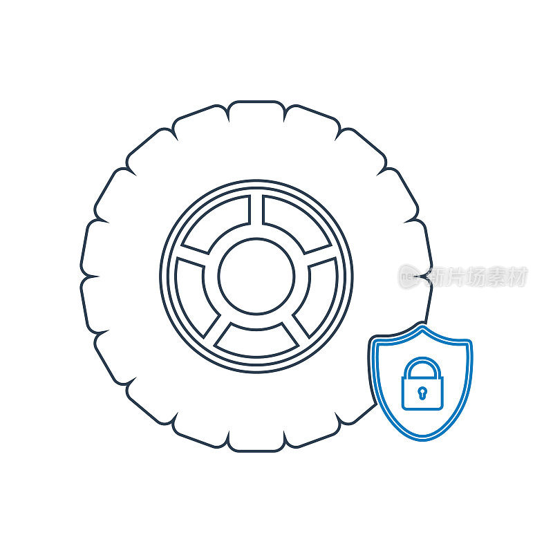 Car Insurance Icon.Line style vector EPS.